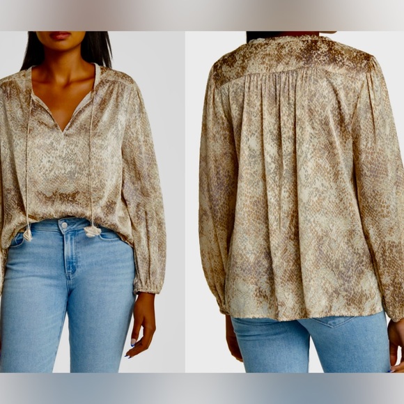 Tommy Bahama Glittering Sea (Neck Tie) Top L - Picture 2 of 7